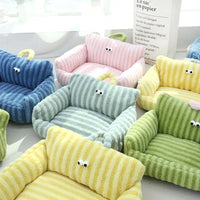 HKM-3860157 Cozy Striped Nest Sofa for Small Dogs ¨C Blue, Warm Yellow, Pink, Grass Green Options