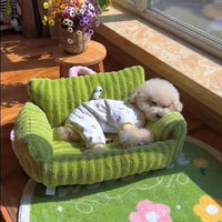 HKM-3860157 Cozy Striped Nest Sofa for Small Dogs ¨C Blue, Warm Yellow, Pink, Grass Green Options