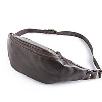 HKM-386131 Casual Outdoor Men's Crossbody Chest Bag in Waxed Canvas and Leather