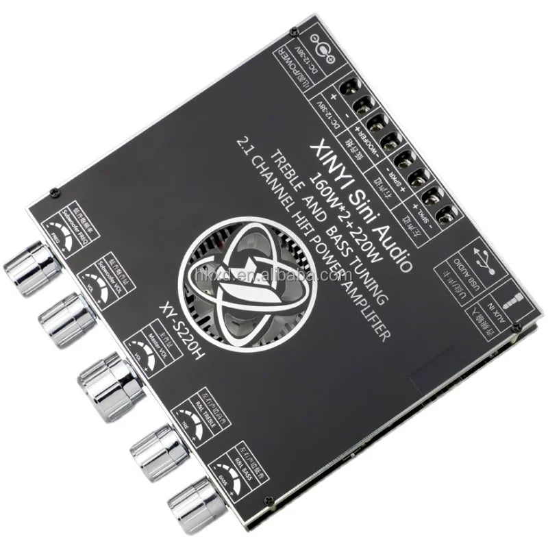 HKM-386259 2.1 Channel Bluetooth 5.0 TDA7498E Subwoofer Amplifier Module 160W*2 + 220W Power Audio System