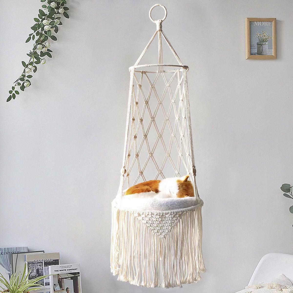 HKM-3863485 Cozy Cat Hammock Nest - Durable Cotton Thread Swing in Multiple Sizes