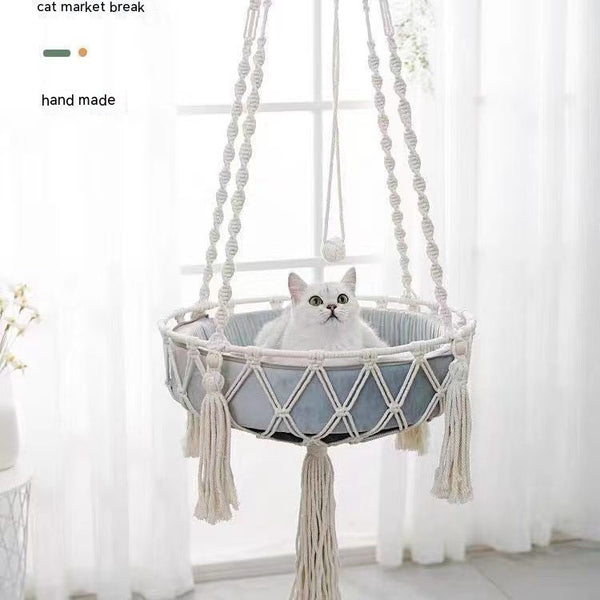 HKM-3863485 Cozy Cat Hammock Nest - Durable Cotton Thread Swing in Multiple Sizes