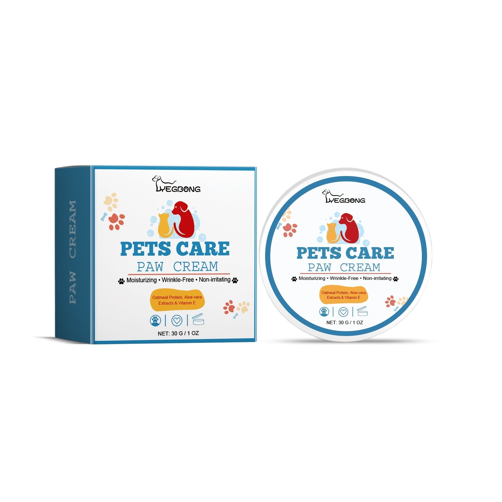 HKM-3863741 Deep Moisturizing Paw Care Cream for Dogs - 30g Hydrating Formula with Oat Protein and Aloe Extract