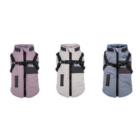 HKM-3864253 Casual Cotton Padded Dog Clothes in Taro Purple, Beige, and Sea Blue Sizes S-XXL