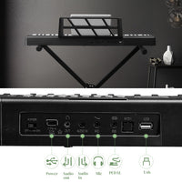 HKM-386515 61-Key Portable Folding Electronic Keyboard in Black