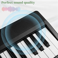 HKM-386515 61-Key Portable Folding Electronic Keyboard in Black