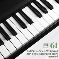 HKM-386515 61-Key Portable Folding Electronic Keyboard in Black