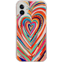 HKM-386515 Colorful Heart Pattern Shockproof Soft TPU Phone Case for Select iPhone Models