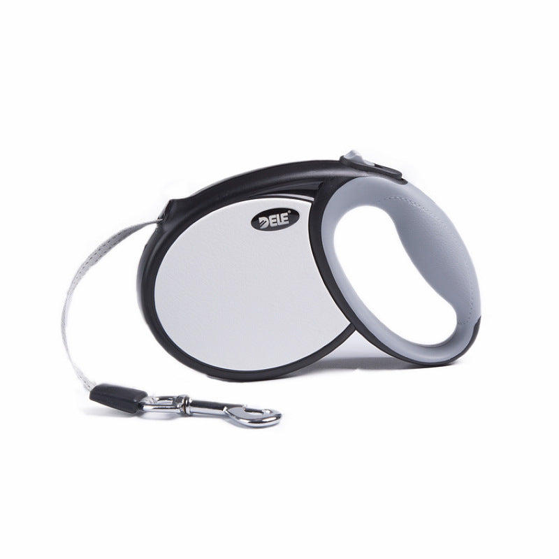 HKM-3865661 Automatic Retractable Dog Leash, 5m Traction Belt for Dogs up to 30kg, Black/White Options