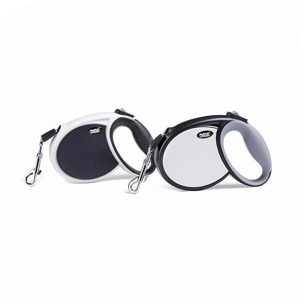 HKM-3865661 Automatic Retractable Dog Leash, 5m Traction Belt for Dogs up to 30kg, Black/White Options