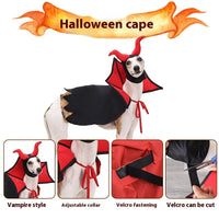 HKM-3866045 Pet Halloween Vampire Cloak and Hat Set in Black, Casual Polyester Outfit
