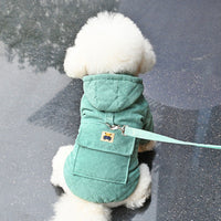 HKM-3866301 Warm Cotton Coat for Pets with Backpack and Traction Rope - Sizes S to XXL