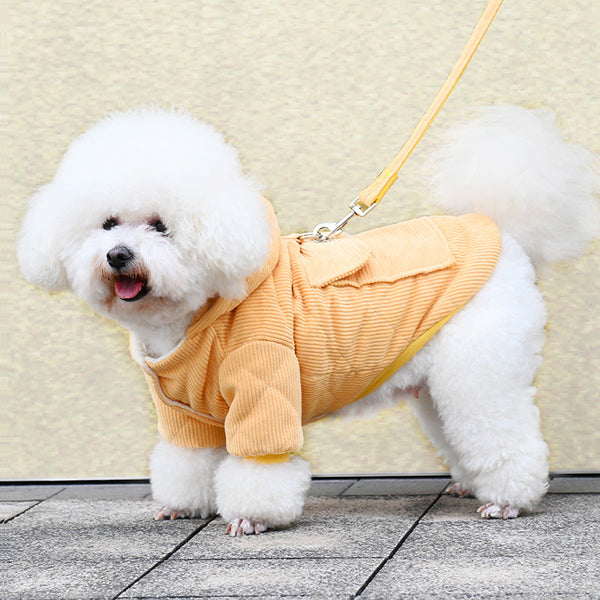 HKM-3866301 Warm Cotton Coat for Pets with Backpack and Traction Rope - Sizes S to XXL