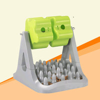 HKM-3866685 Interactive Roller Food Dispenser Toy for Cats and Dogs - Gray and Green Leaky Toy