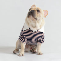 HKM-3866941 Cozy Cotton Stripe Polo Sweater for Pets in Pink and Yellow