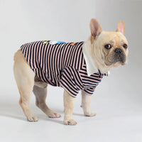 HKM-3866941 Cozy Cotton Stripe Polo Sweater for Pets in Pink and Yellow