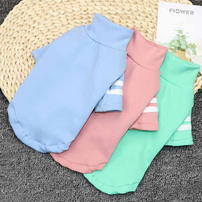 HKM-3867453 Casual Spring Pet Bottoming Shirt in Pink, Blue, and Green - Cotton, Various Sizes Available