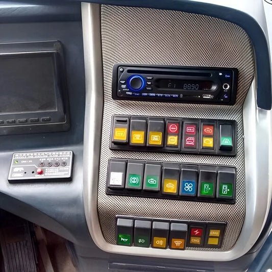 HKM-386771 Single Din DC12-24V Car Audio Amplifier with DVD, FM Radio, USB Ports, and Microphone Support