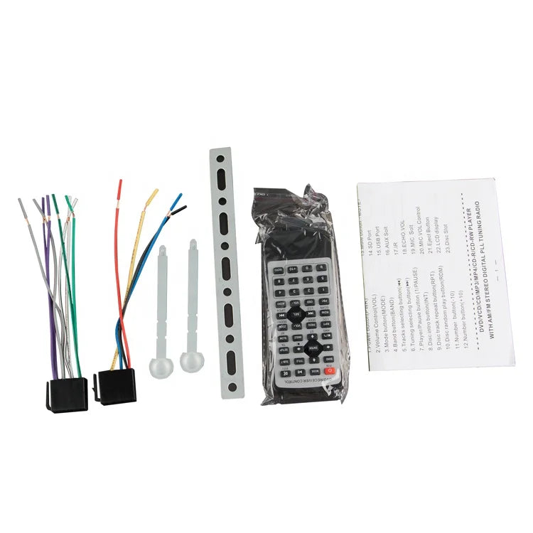 HKM-386771 Single Din DC12-24V Car Audio Amplifier with DVD, FM Radio, USB Ports, and Microphone Support