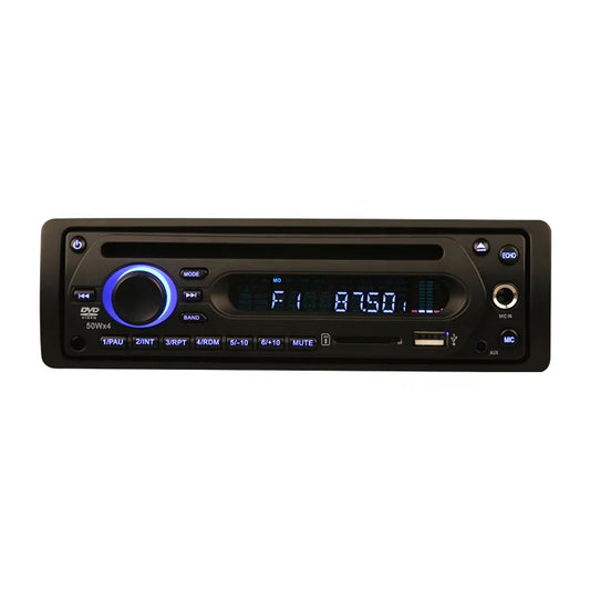 HKM-386771 Single Din DC12-24V Car Audio Amplifier with DVD, FM Radio, USB Ports, and Microphone Support