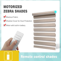 HKM-386835 Motorised Double Layer Day and Night Roller Window Blinds with Remote Control and WIFI Connectivity