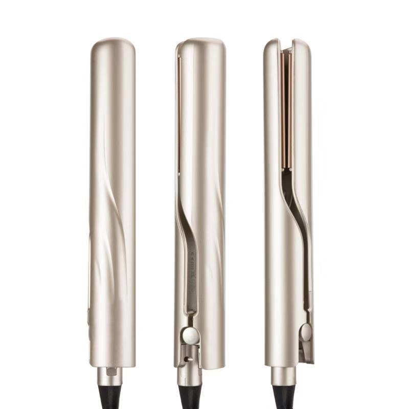 HKM-386835 Portable Hair Curling and Straightening Device in Black Pink and Light Champagne Gold, 220V