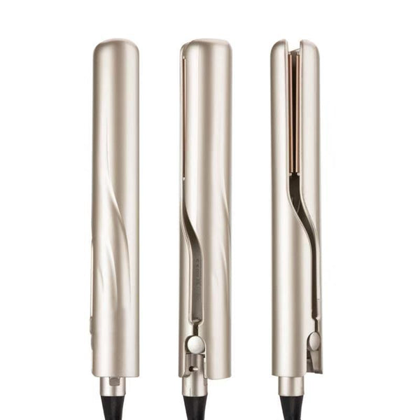 HKM-386835 Portable Hair Curling and Straightening Device in Black Pink and Light Champagne Gold, 220V