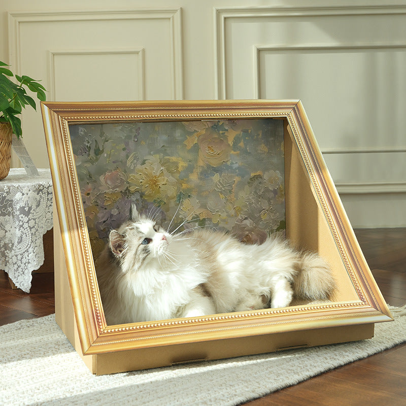HKM-3871677 Oil Painting Cat Scratch Board Nest - Two-in-One European Decor