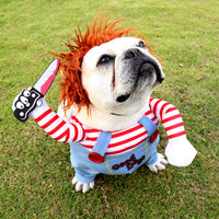 HKM-3871805 Adjustable Funny Halloween Dog Costume with Wig and Accessory for Parties