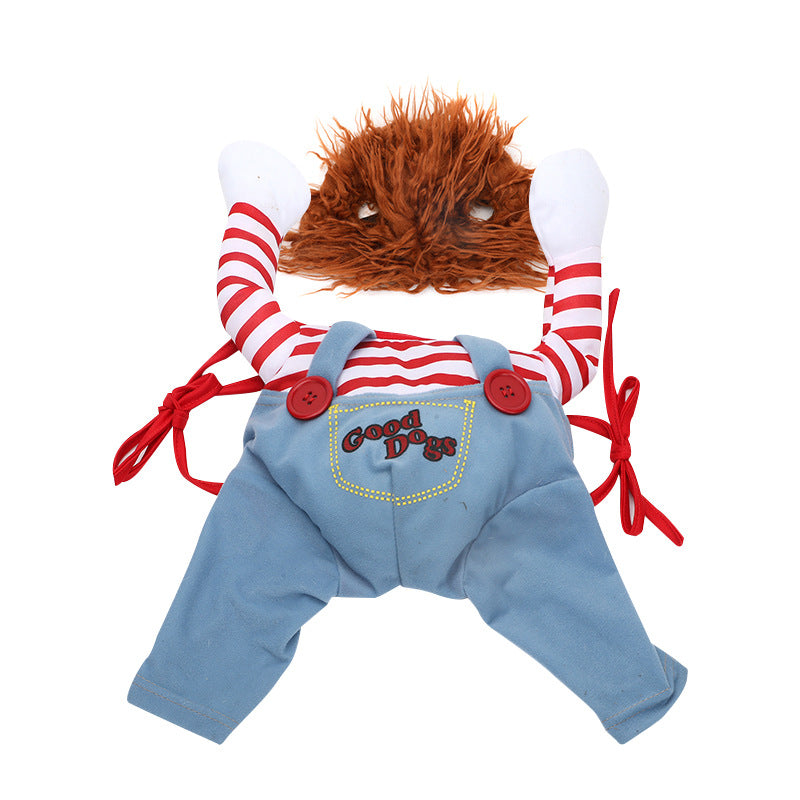 HKM-3871805 Adjustable Funny Halloween Dog Costume with Wig and Accessory for Parties