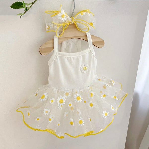 HKM-3872189 Summer Yellow Daisy Dog Apparel, Lightweight and Comfortable Sizes XS-XL