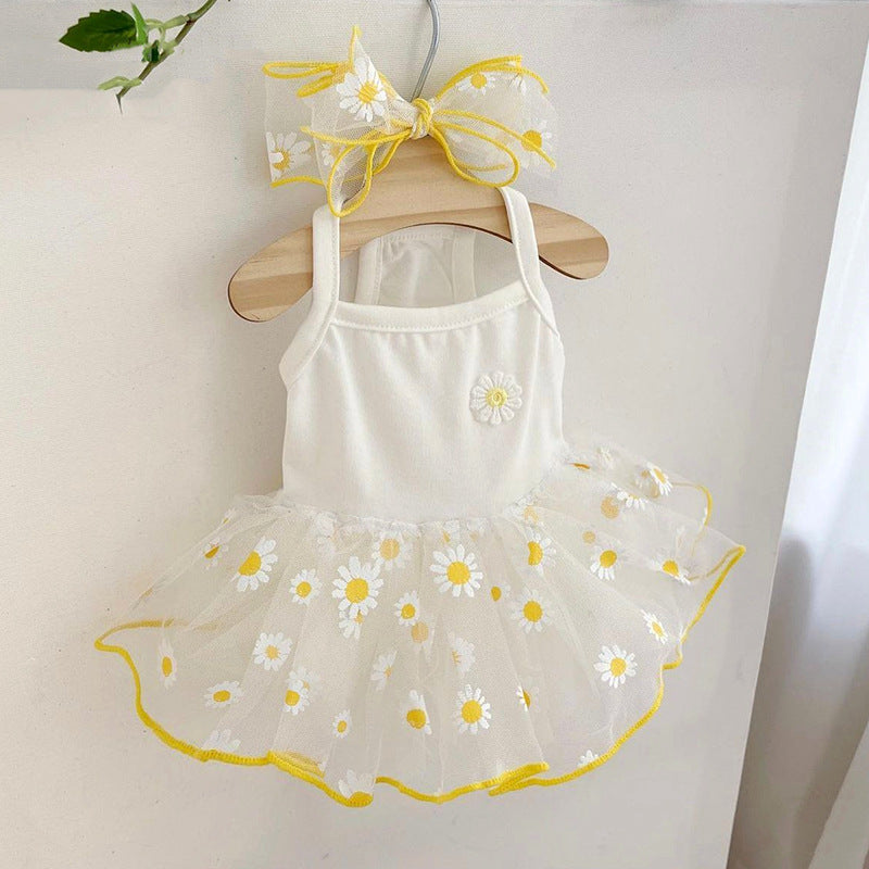 HKM-3872189 Summer Yellow Daisy Dog Apparel, Lightweight and Comfortable Sizes XS-XL