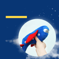 HKM-3872445 Durable Plush Knot Dog Toy for Gnawing - Airplane & Rocket Design