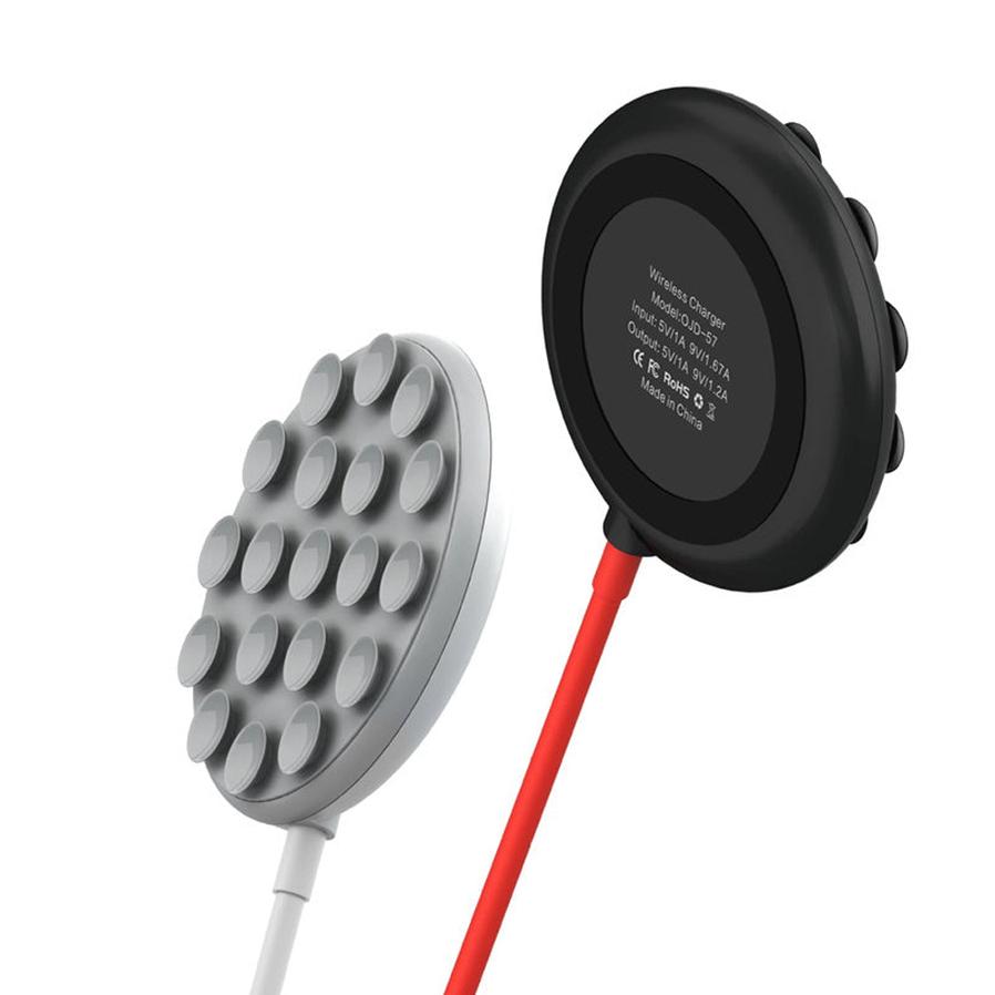 HKM-387283 Wireless Suction Cup Charger for Mobile Phones - 10W Fast Charging, USB Interface, Dual Color Options
