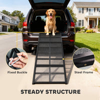 HKM-3873085 Extra Long Portable Dog Car Ramp - Non-Slip Folding Ramp for Small and Large Pets, 75" x 20"