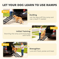 HKM-3873085 Extra Long Portable Dog Car Ramp - Non-Slip Folding Ramp for Small and Large Pets, 75" x 20"