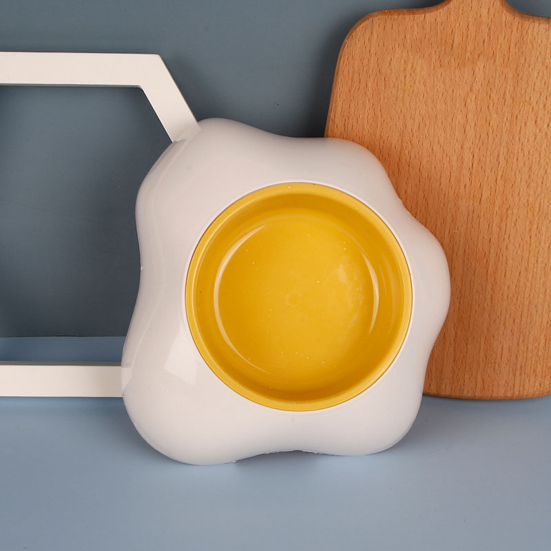 HKM-3873597 Creative Pet Egg Yolk Bowl - Single & Double Options for Your Furry Friend