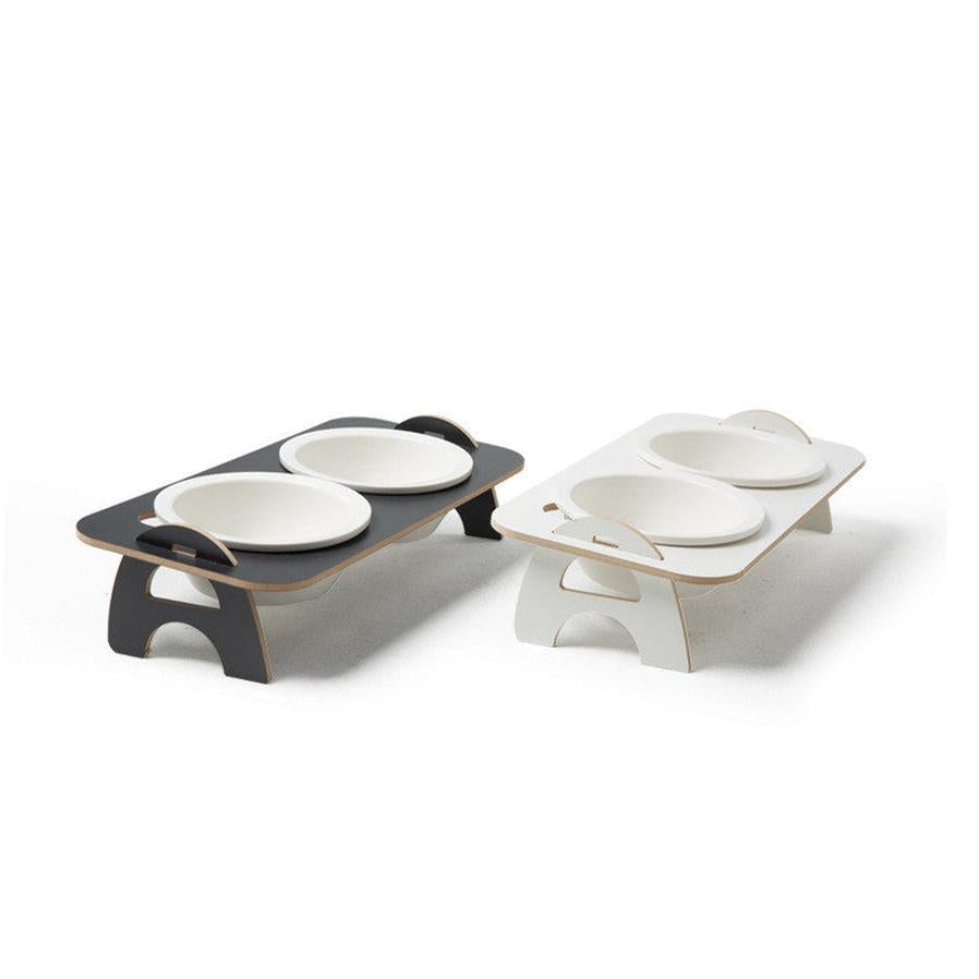 HKM-387411 Ceramic Cat Food and Water Bowl - Suitable for Elderly Cats, Not Microwave Safe