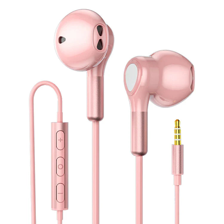 HKM-387411 Wired In-Ear Sports Earbuds with Microphone and Bass for Gaming and Music