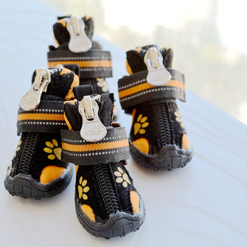 HKM-3874237 Comfortable Waterproof Suede Cotton Shoes for Medium and Large Dogs - Non-Slip and Warm