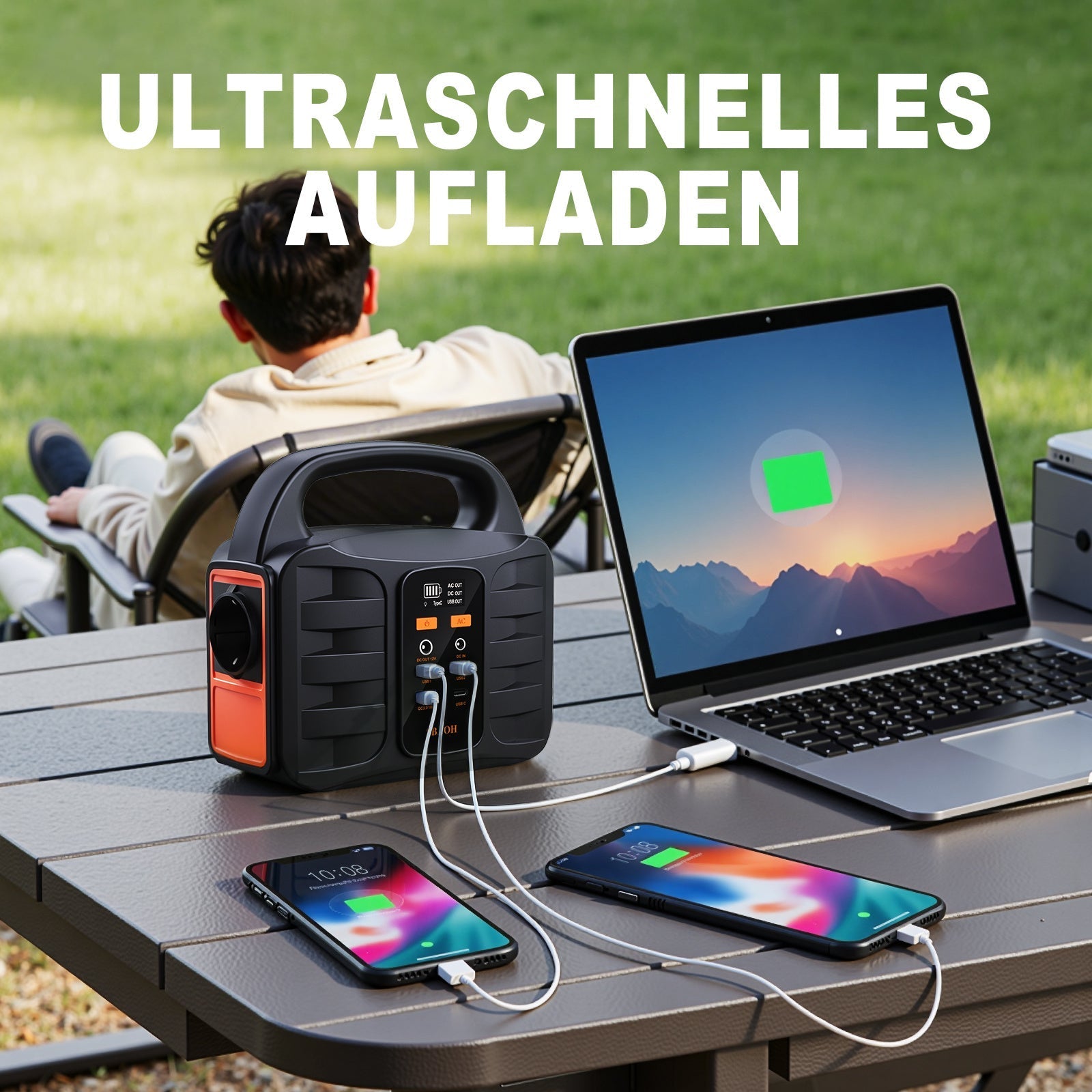 HKM-387475 Portable Power Station T101, 99Wh Lithium Battery Backup with AC, DC, USB Outputs for Camping, Travel, and Emergencies