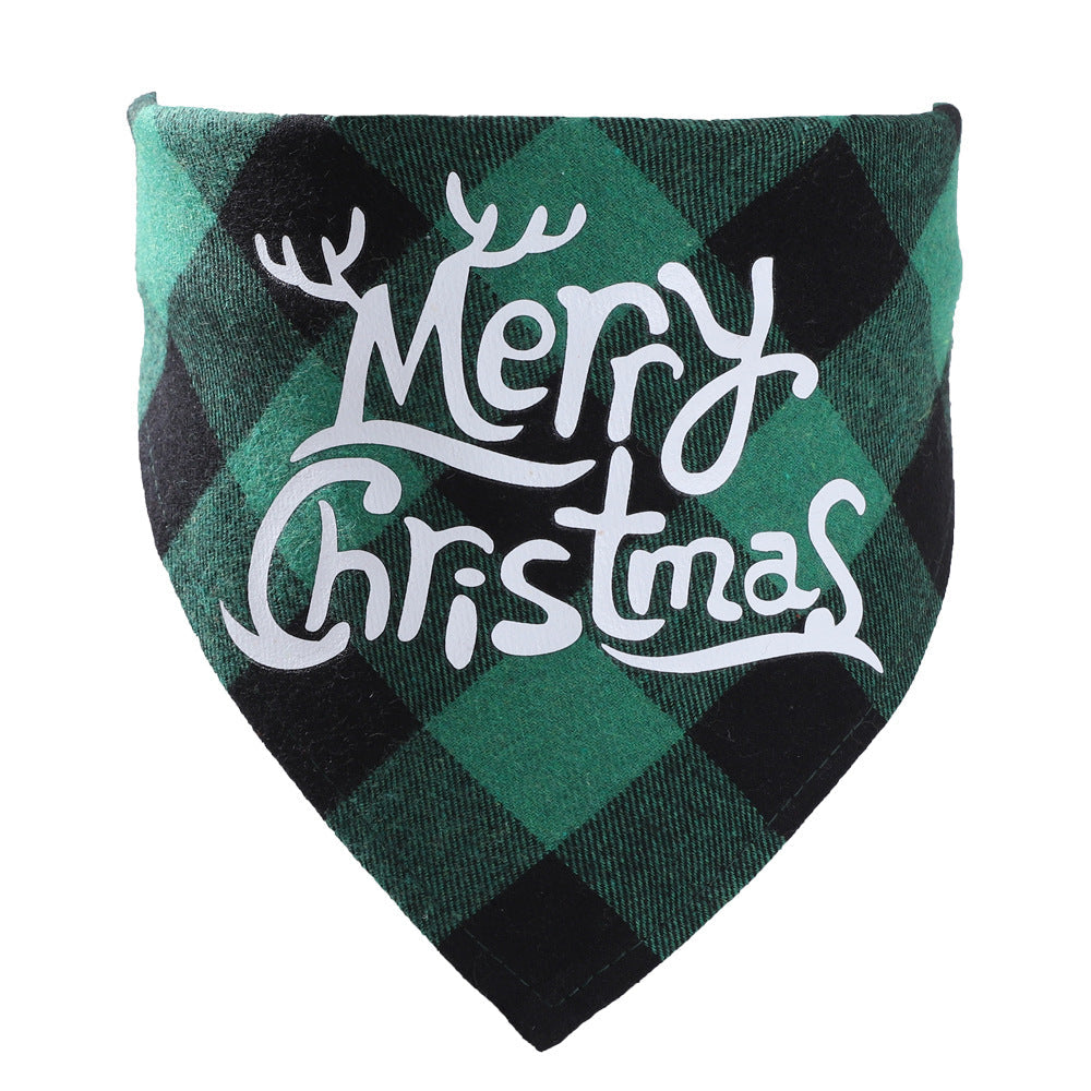 HKM-3875005 Plaid Dog Triangle Bandana Towel for Winter – Cotton Material, Available in Multiple Color Options