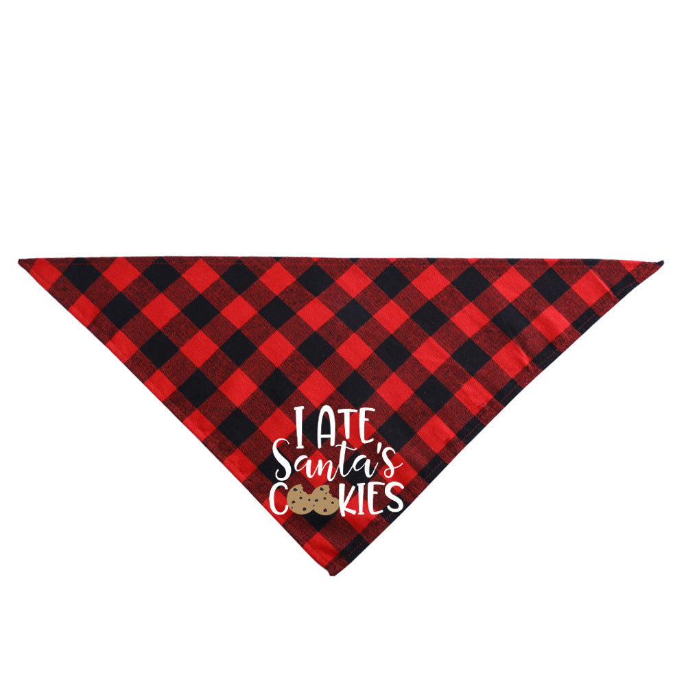 HKM-3875005 Plaid Dog Triangle Bandana Towel for Winter – Cotton Material, Available in Multiple Color Options