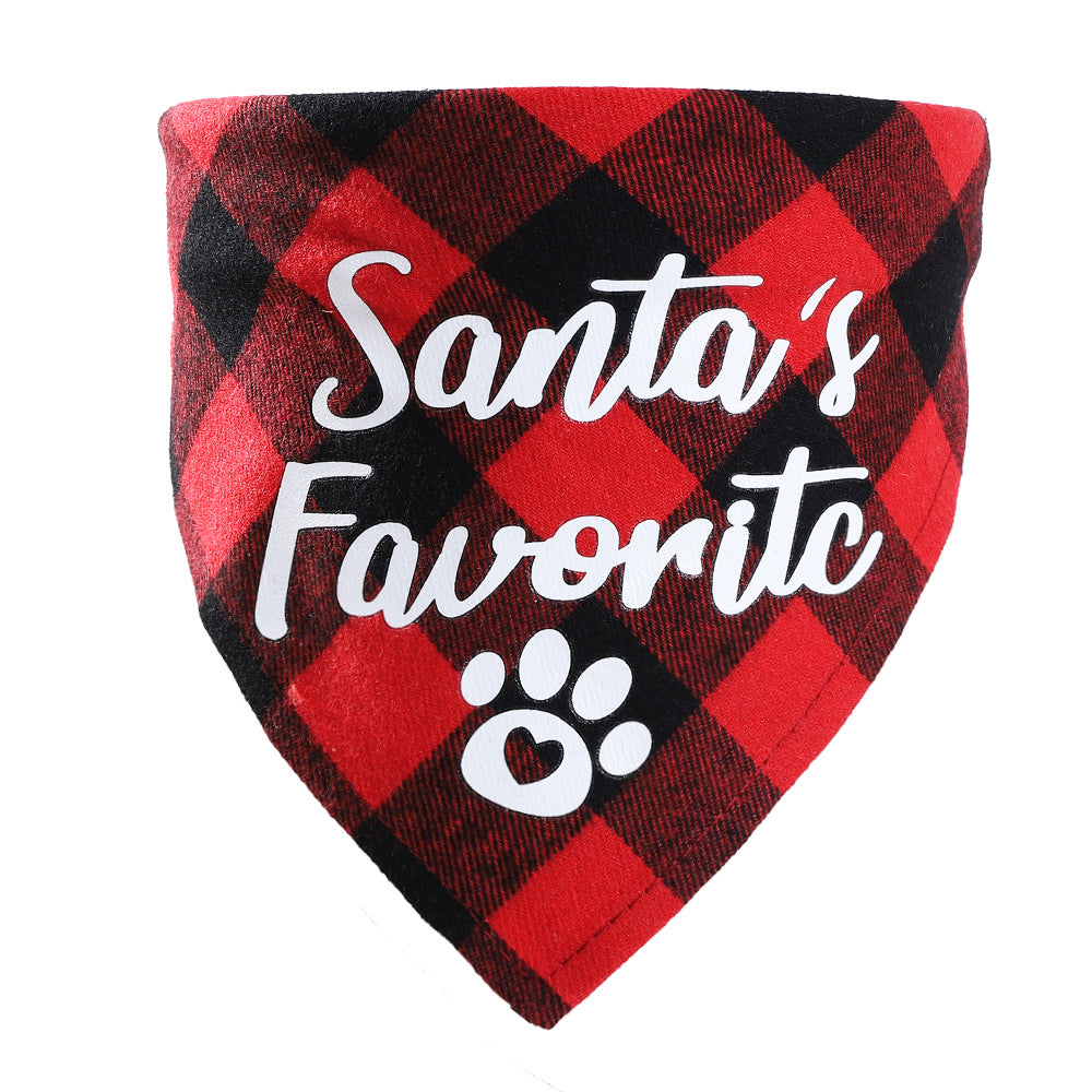 HKM-3875005 Plaid Dog Triangle Bandana Towel for Winter – Cotton Material, Available in Multiple Color Options