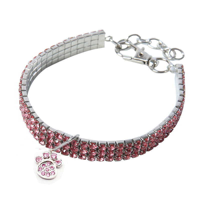 HKM-3875389 Cartoon Crystal Elastic Pet Collar for All Seasons - Perfect for Every Celebration