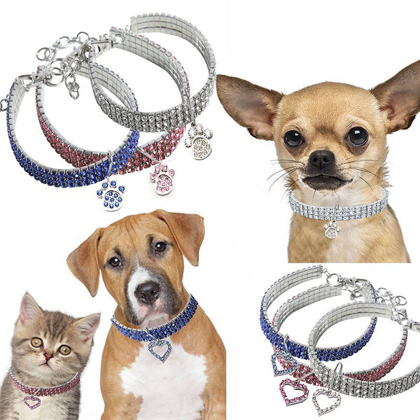 HKM-3875389 Cartoon Crystal Elastic Pet Collar for All Seasons - Perfect for Every Celebration