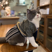 HKM-3875773 Samurai Style Pet Dog Clothes in Red and Black - Sizes S to XL Available