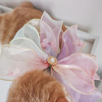 HKM-3877181 Fashionable Cat and Dog Leash with Bow, Purple and Pink, Adjustable Sizes S and M, 120cm Rope Length