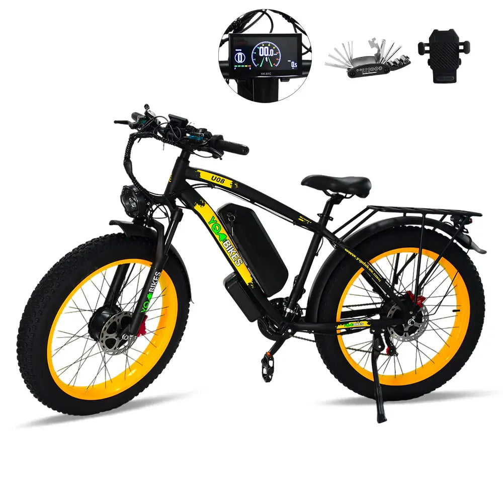 HKM-387731 2000W Dual Drive Electric Mountain Bike with Hydraulic Brakes and Fat Tires, 48V 20Ah Battery, 21-Speed System