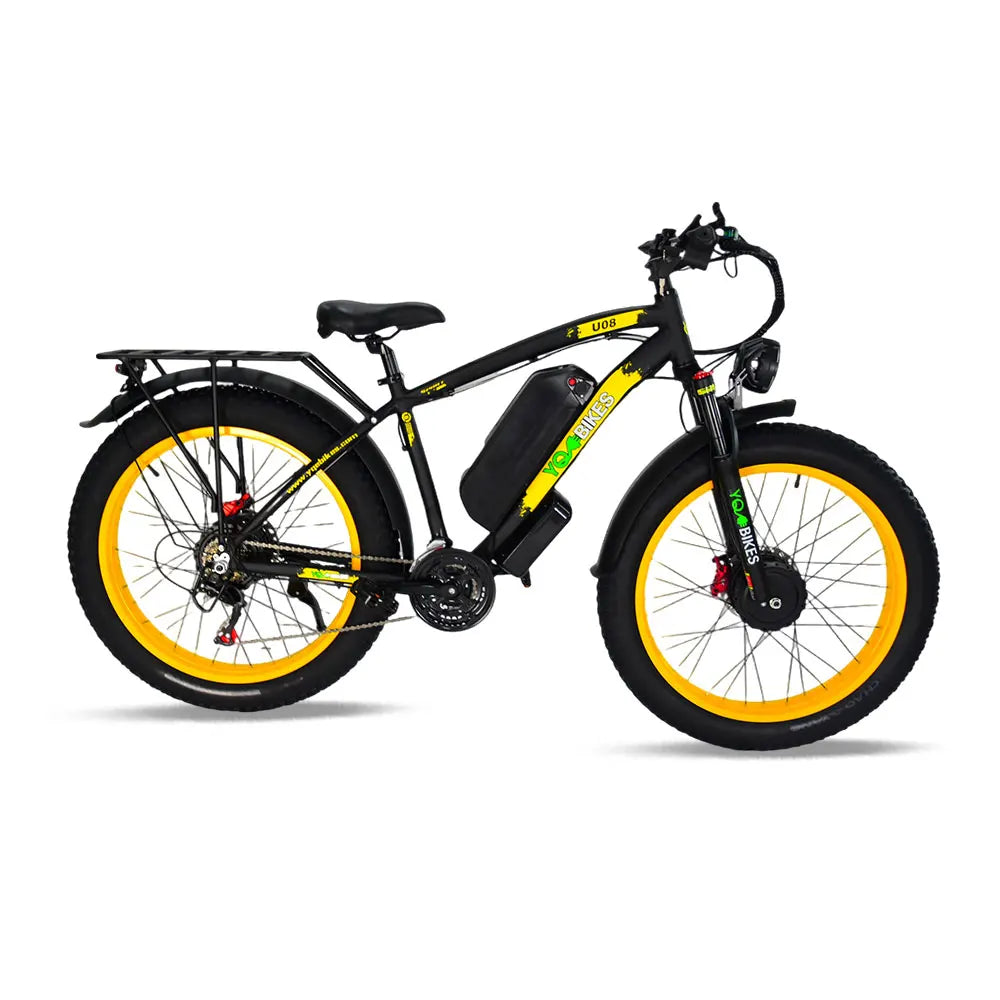 HKM-387731 2000W Dual Drive Electric Mountain Bike with Hydraulic Brakes and Fat Tires, 48V 20Ah Battery, 21-Speed System